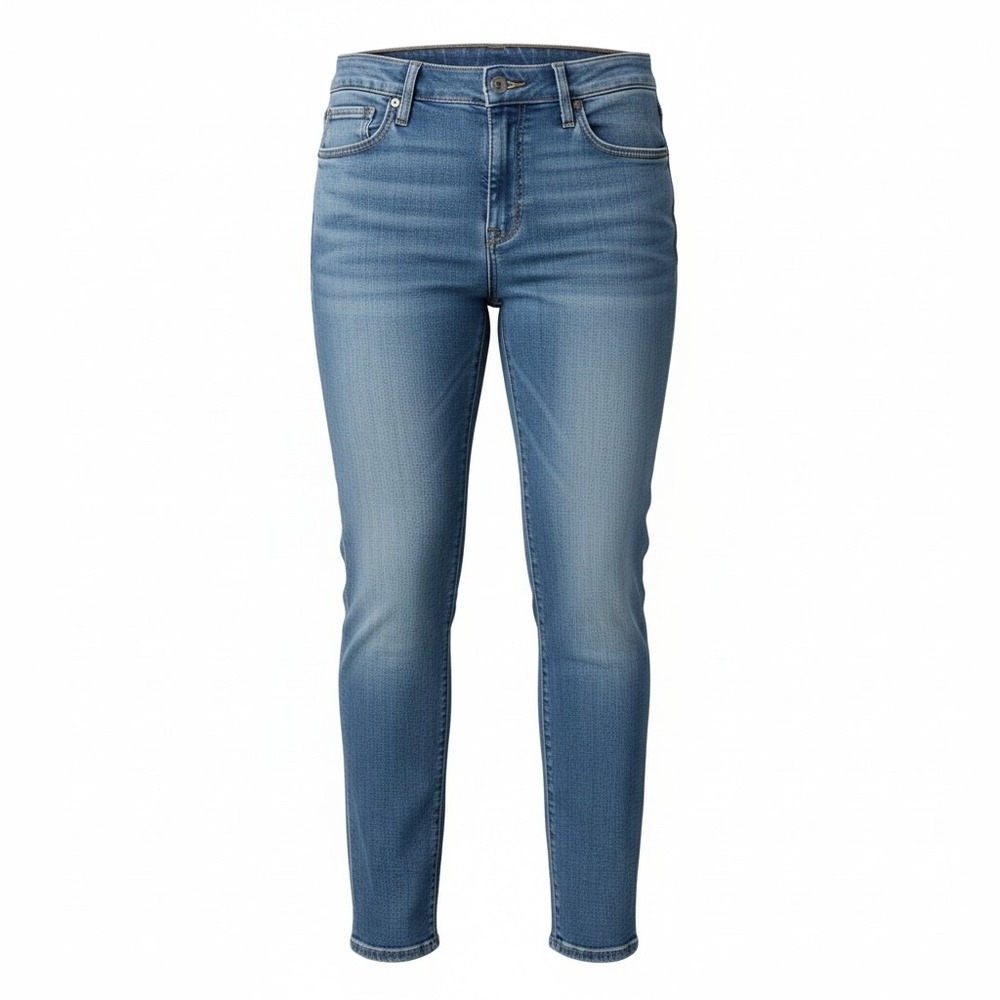 Levis Slimming Skinny Jeans Womens‎ 34 Medium Wash Blue Mid Rise Stretch Denim